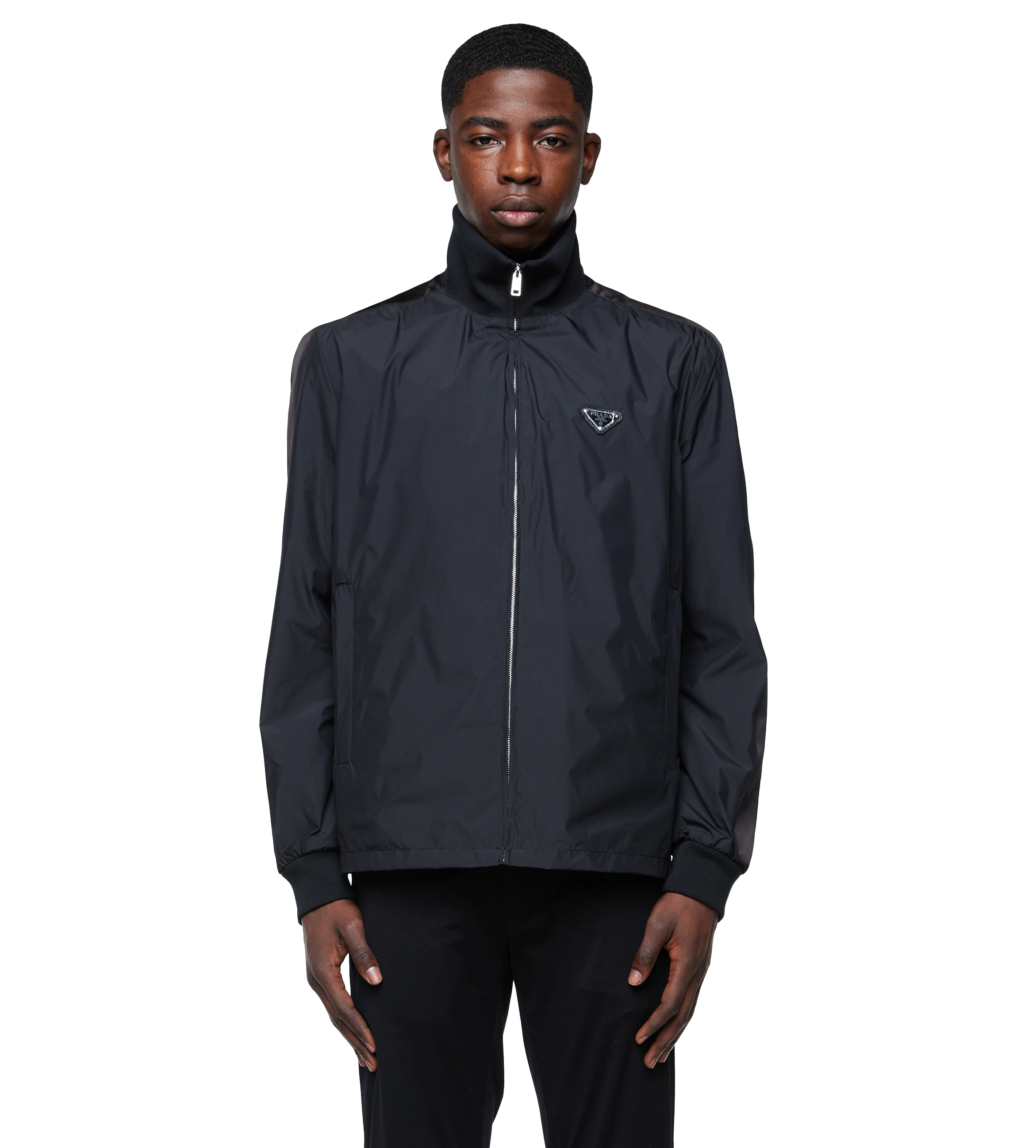 Triangle Logo Silk Jacket Black FOUR Amsterdam