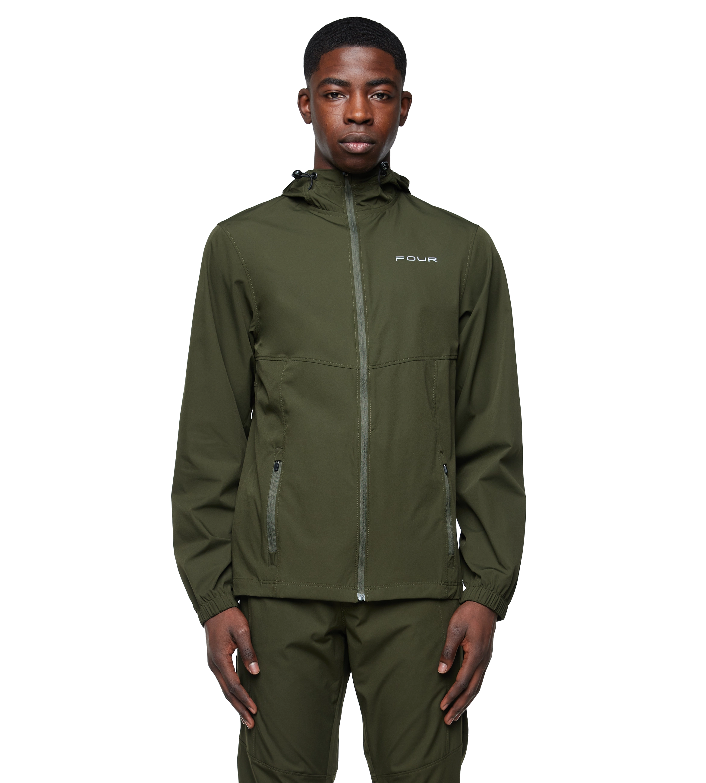Army green top windbreaker jacket