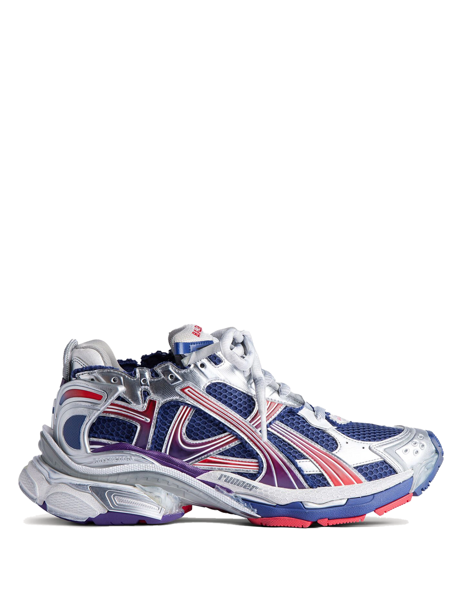 Balenciaga Runner Gradient Sneakers in Navy / Red / Grey