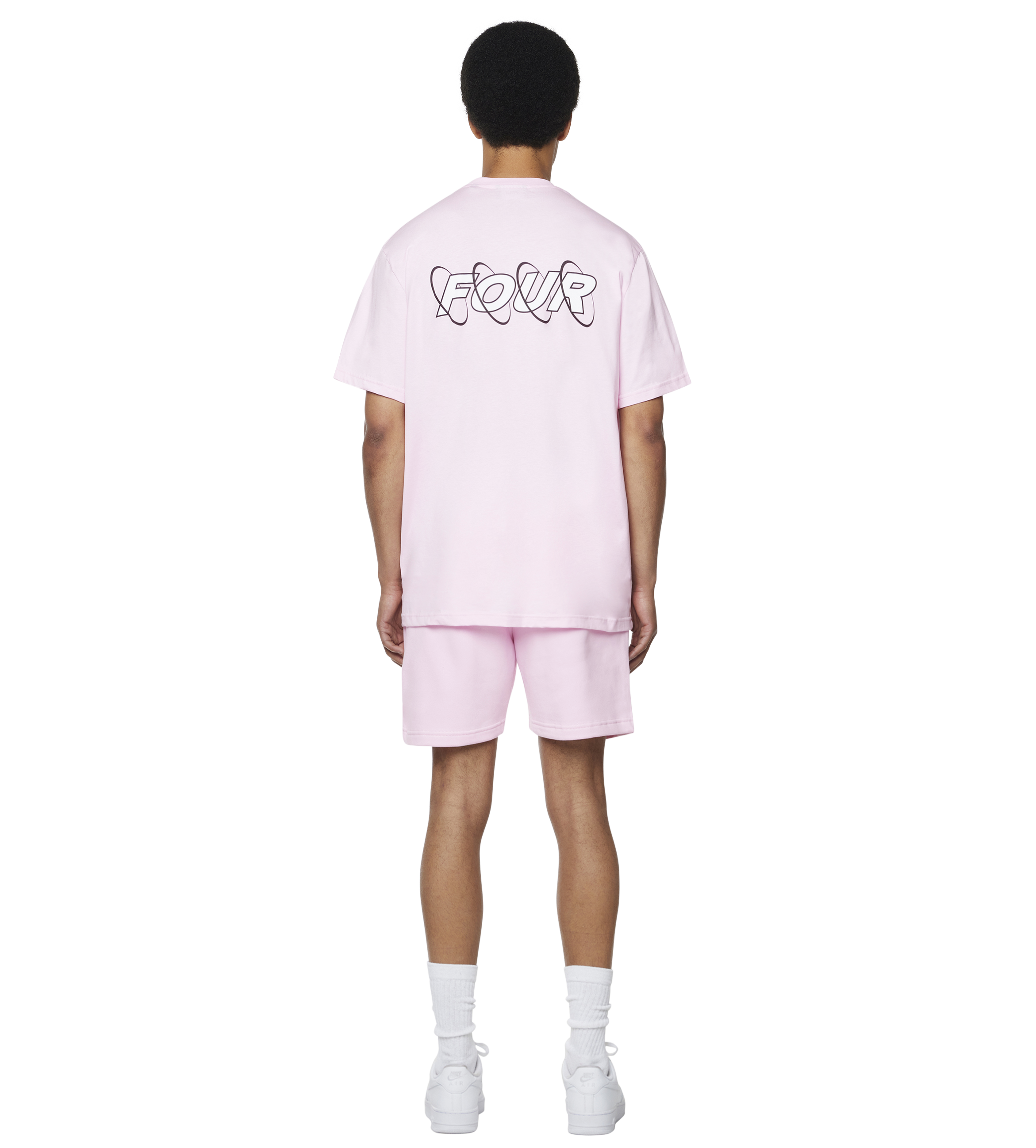 Circles T-shirt Soft Pink/ White