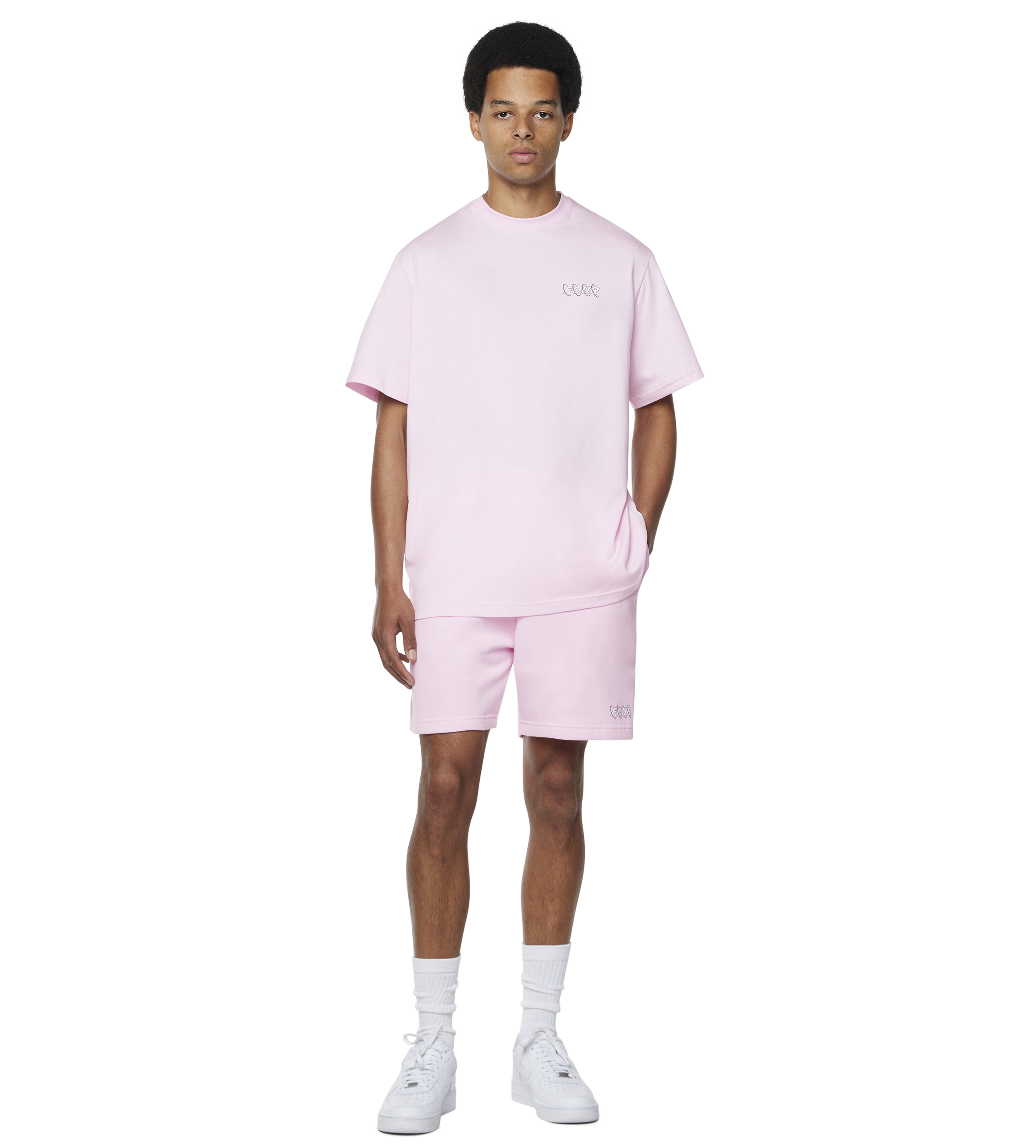 Circles T-shirt Soft Pink/ White