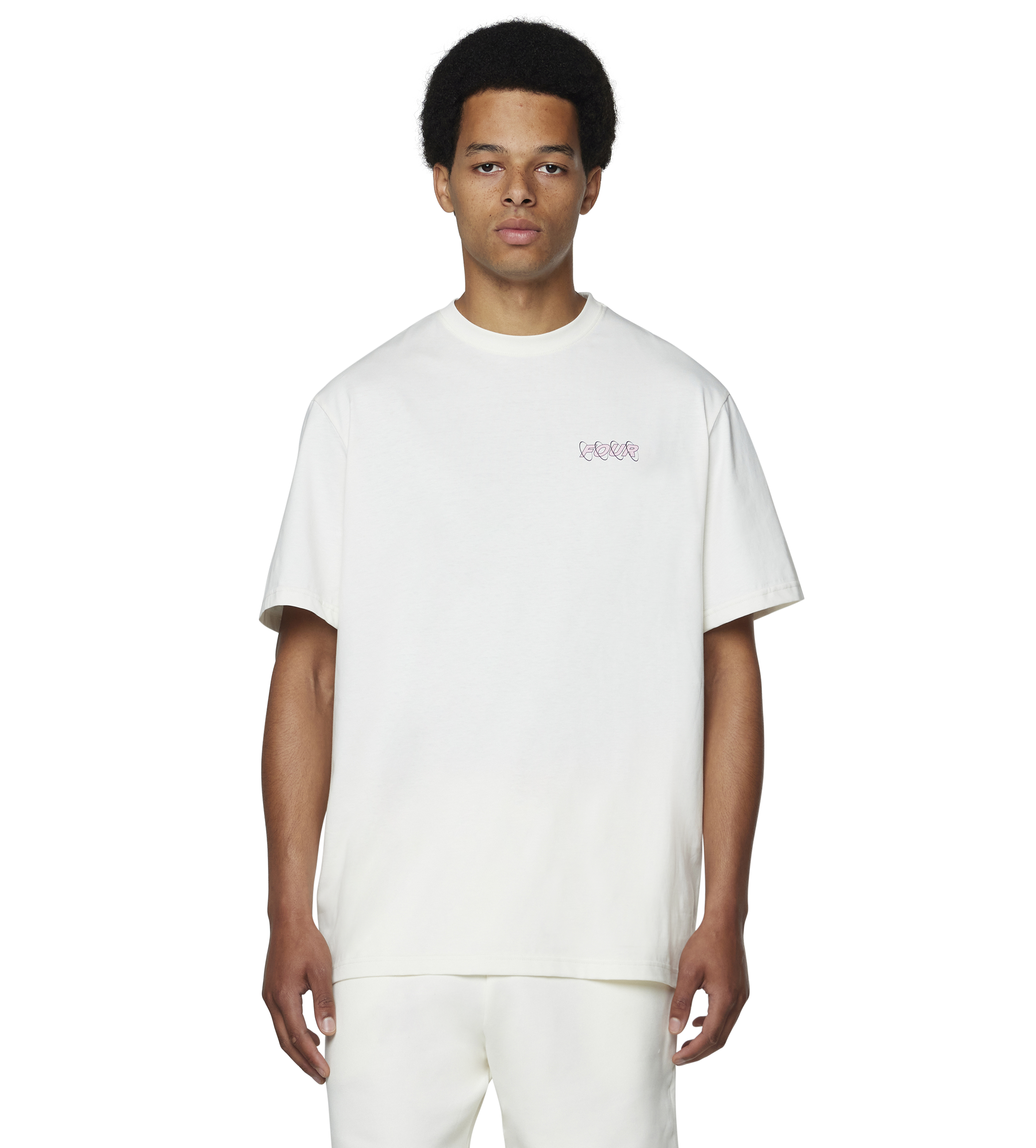 Circles T-shirt Cannoli Cream/ Soft Pink