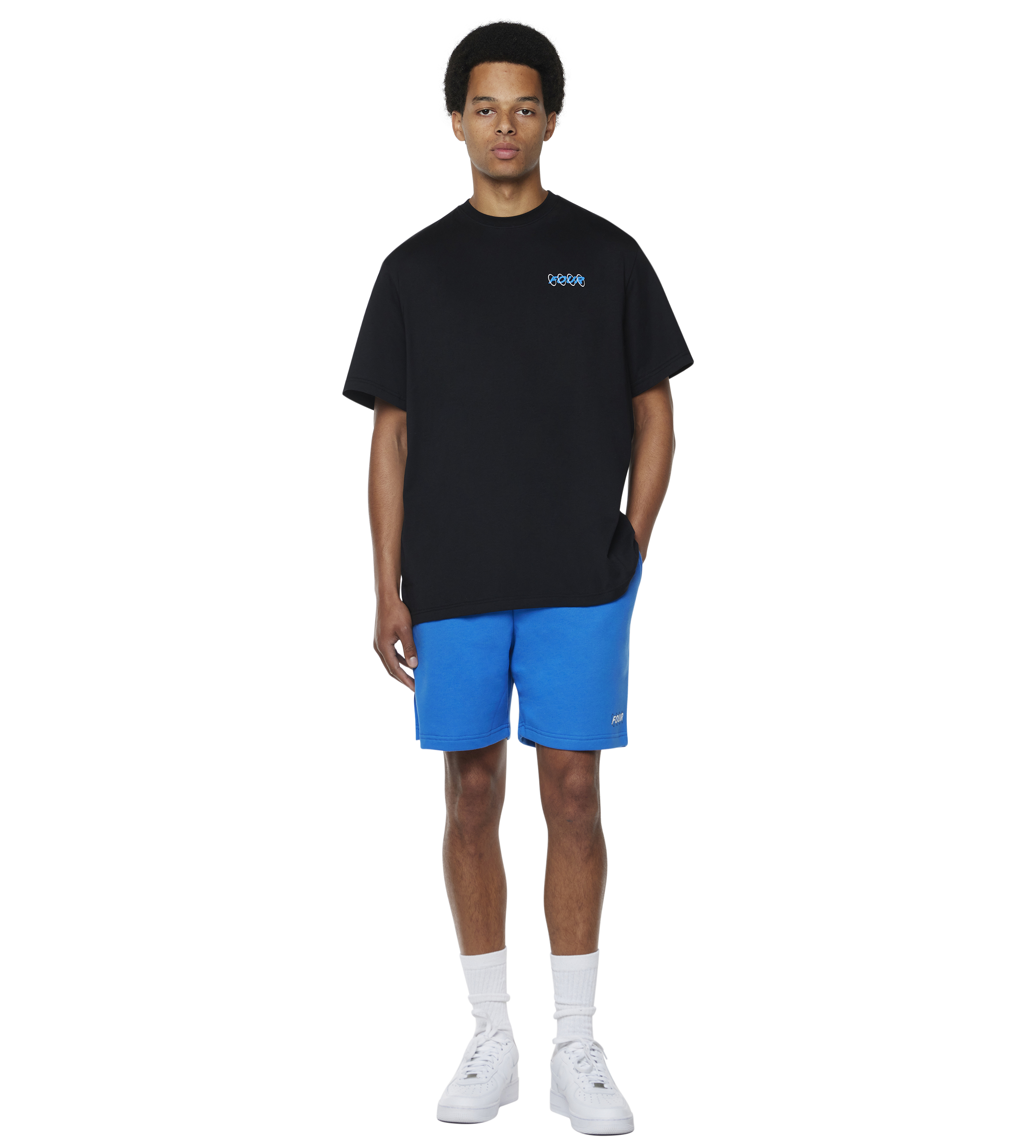 Circles T-shirt Black/ Princess Blue