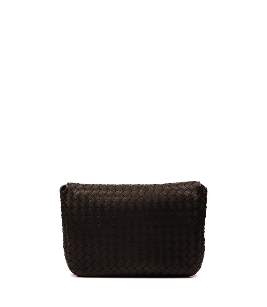 Woven Shoulder Bag in Brown