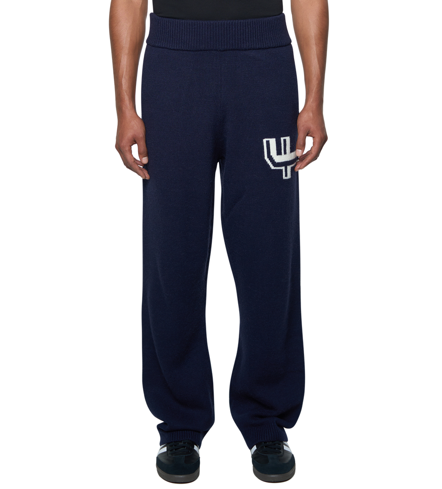 Knitted Pants Marine Blue/ White