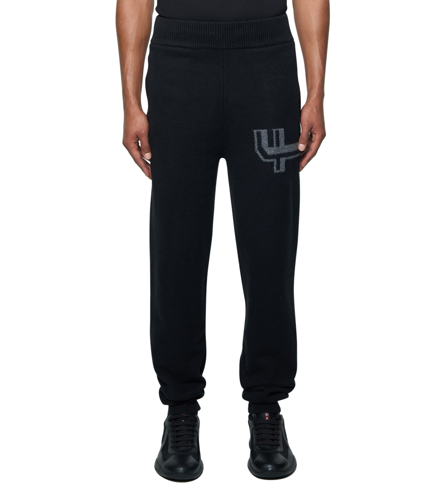 Knitted Pants Cuffed Black/ Dark Grey