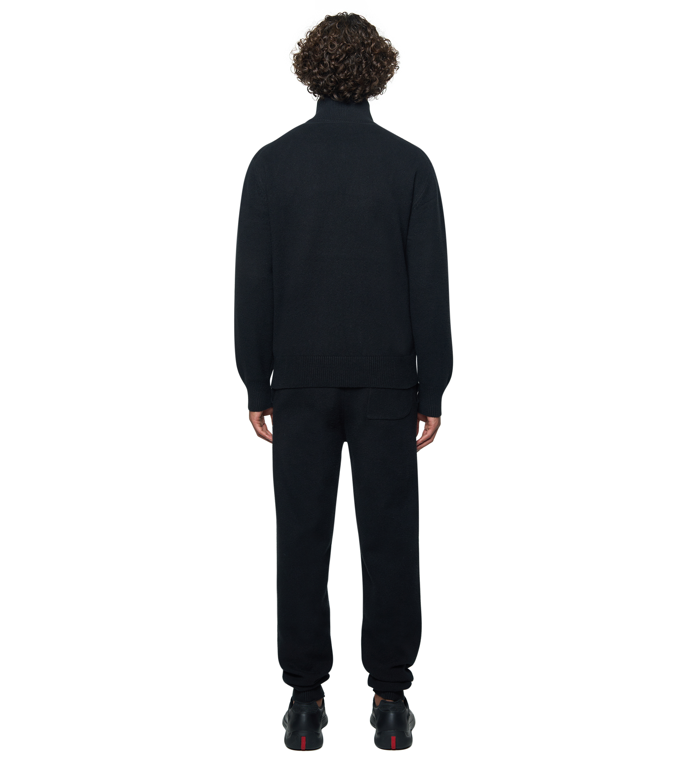 Knitted Zip Up Black/ Dark Grey