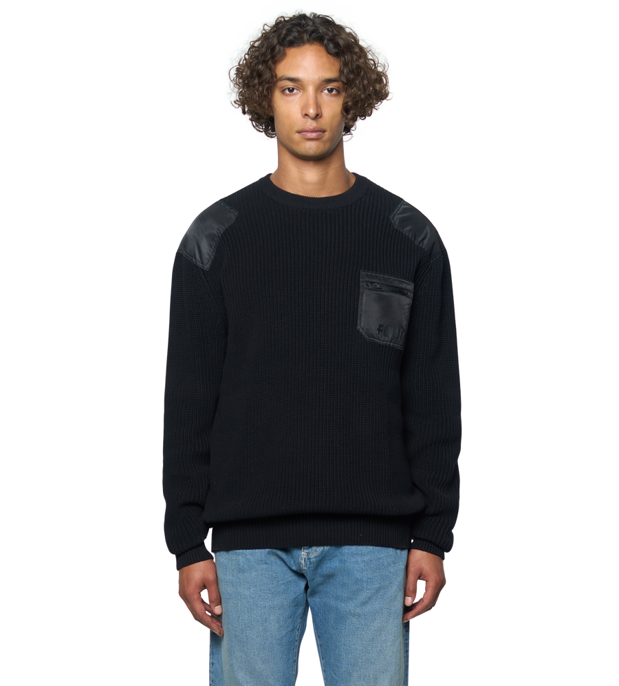 Logo Knitted Crewneck Nylon Black