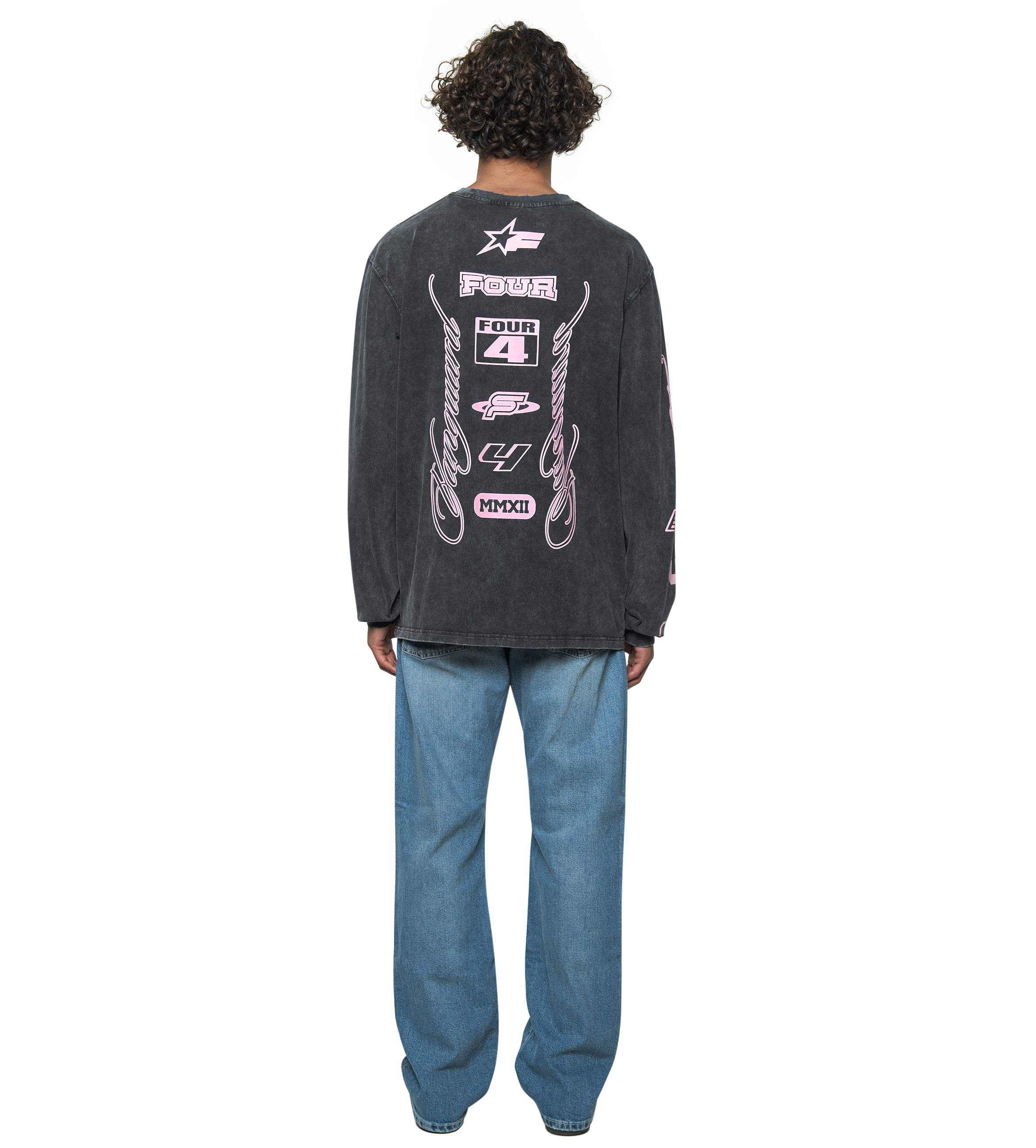 Race Comp Longsleeve T-Shirt Washed Black/ Pink