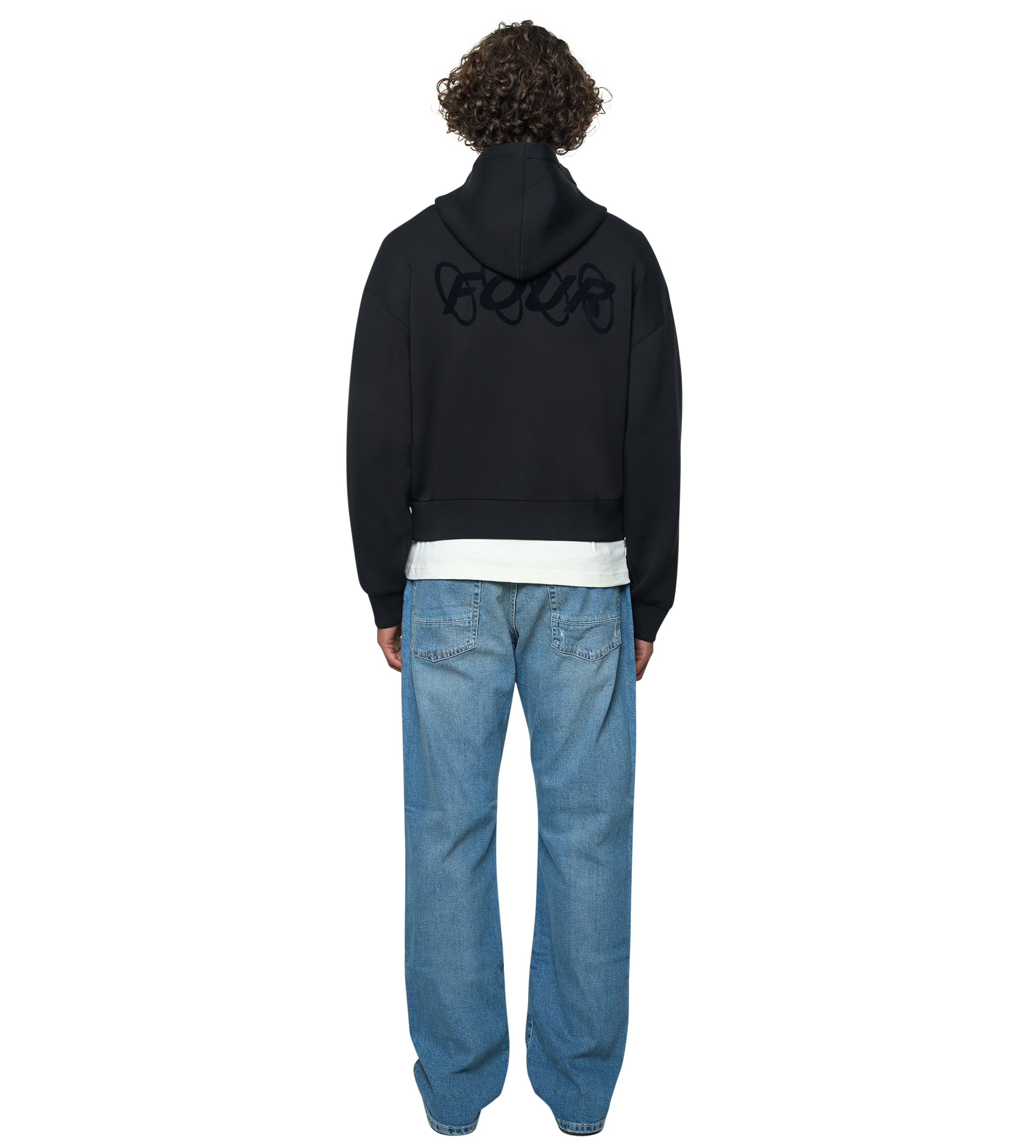 Circles Scuba Zip Up Hoodie Black