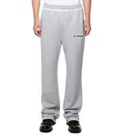 Logo Raw Edge Oversized Sweatpants Grey Melange