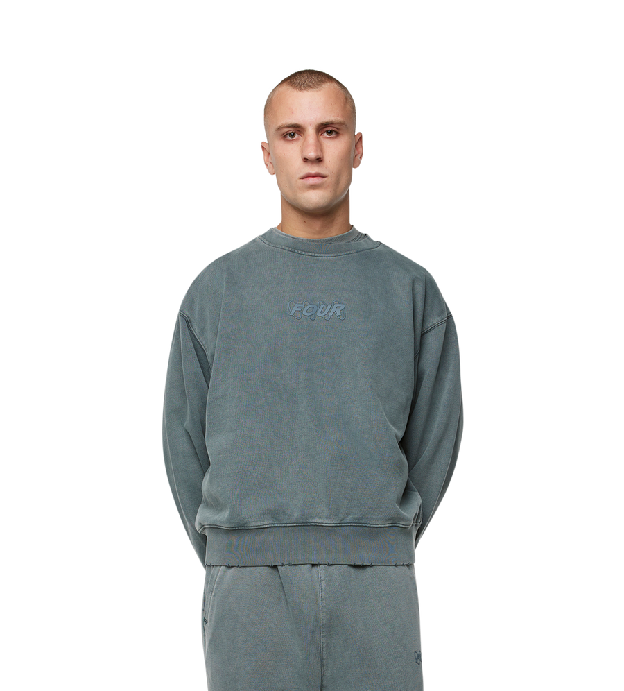 Circles Crewneck Washed Groen