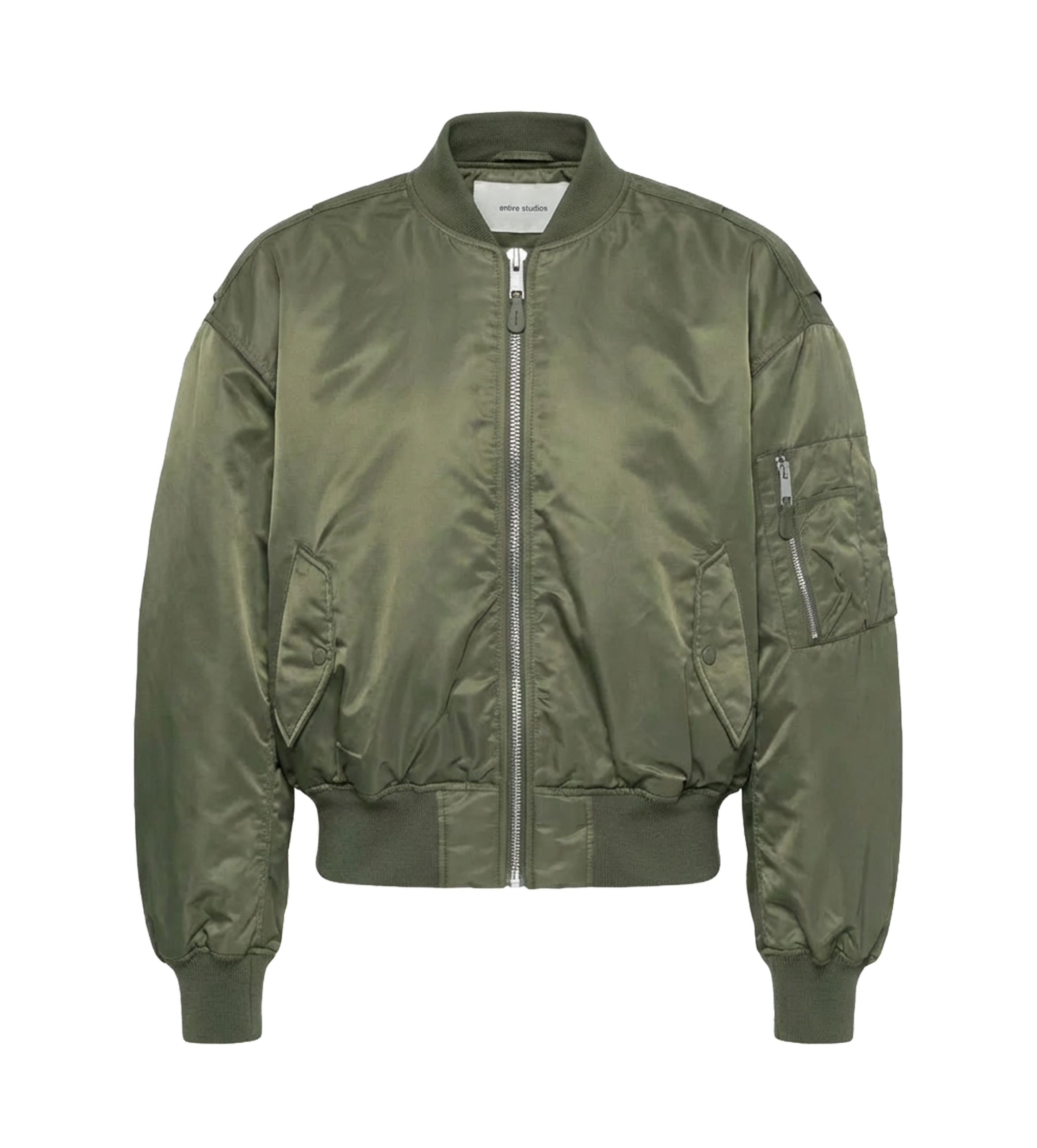 ENTIRE STUDIOS Cropped Broad Bomber in Khaki