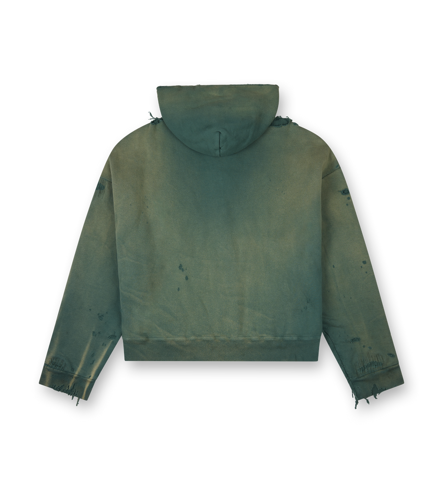 Double Face Zip Hoodie - Green