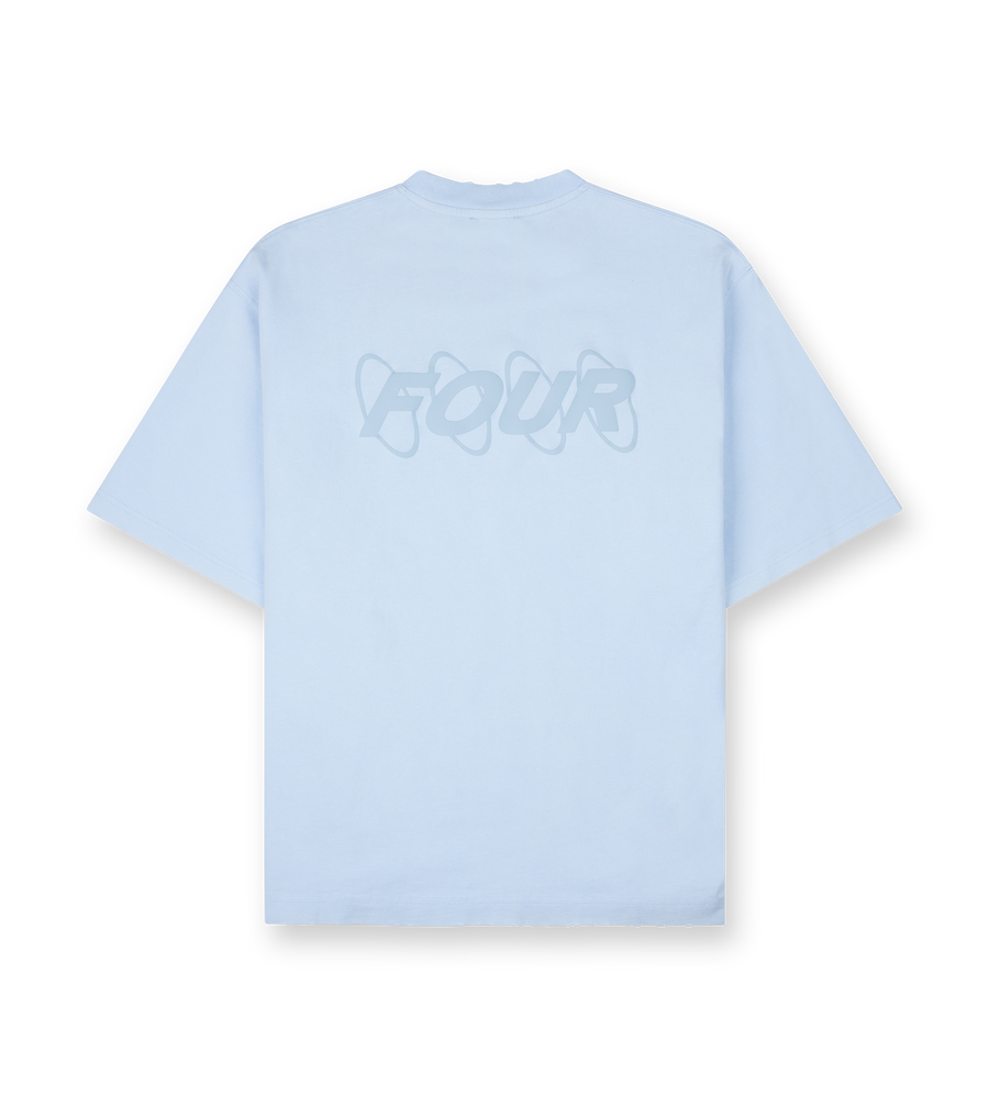 Circles Boxy T-shirt Washed Ice Blue