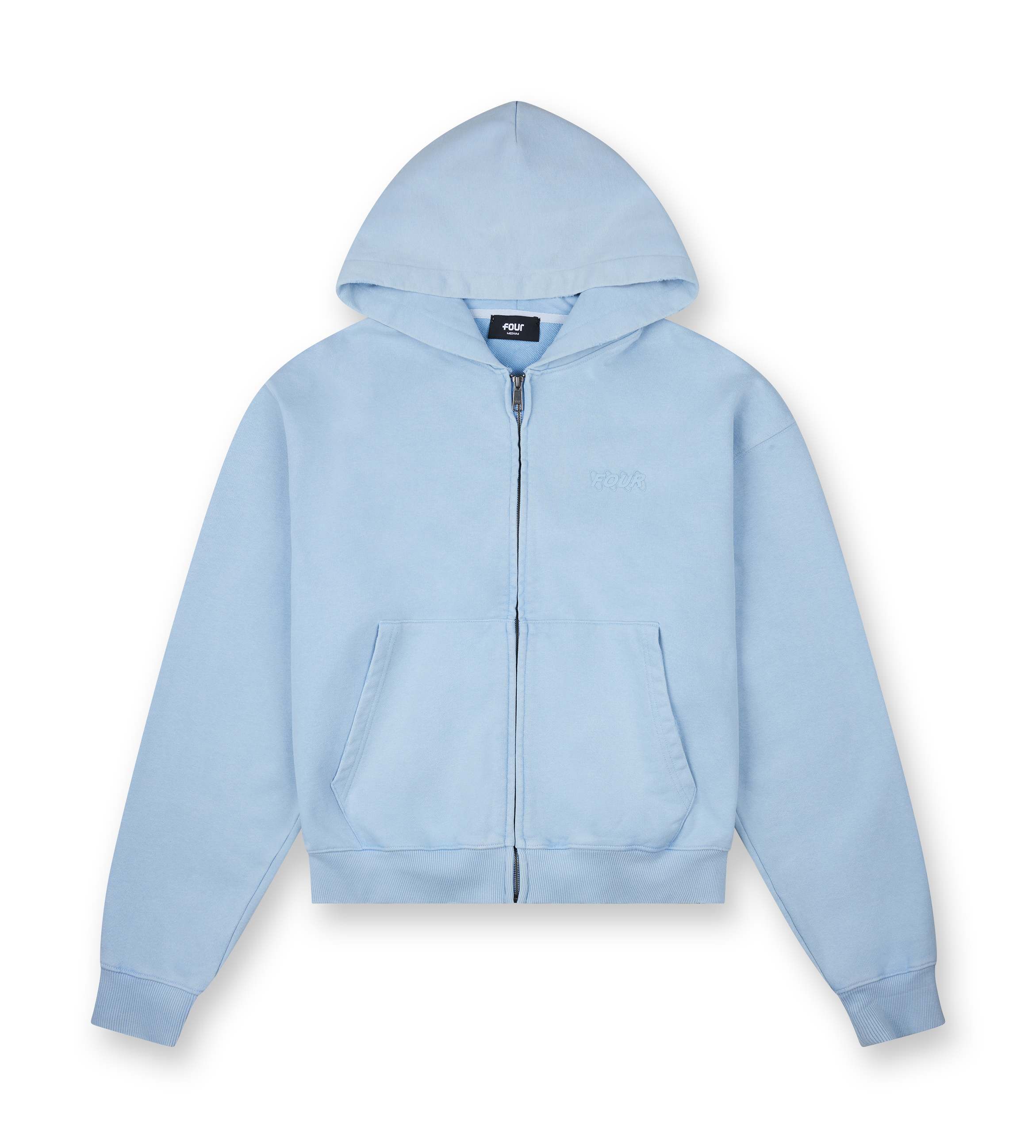 Circles Zip Up Hoodie Washed Ice Blue