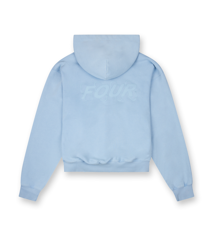 Circles Zip Up Hoodie Washed Ice Blue