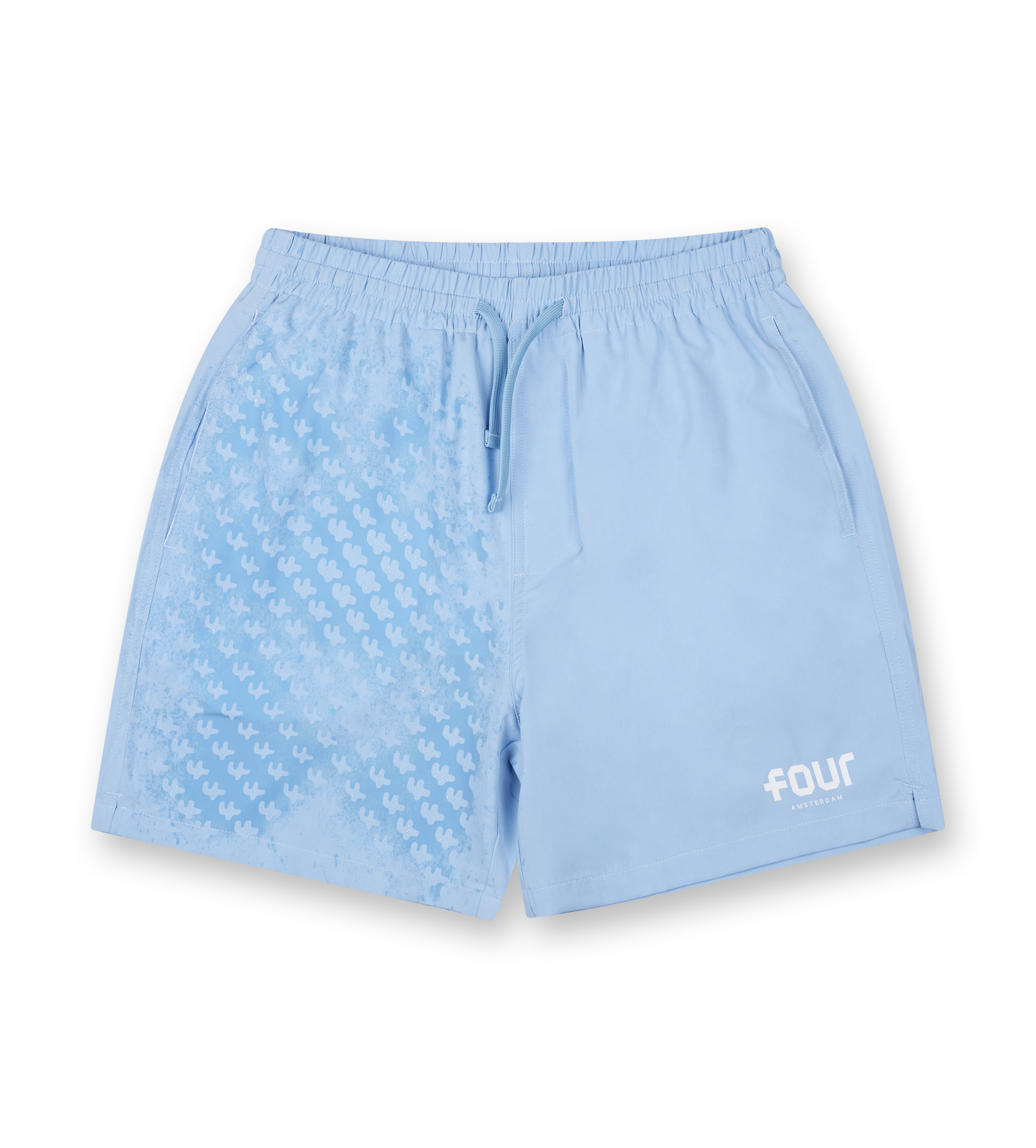 Logo 4AOP Swim Shorts Ice Blue/ White