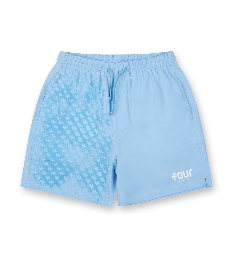 Logo 4AOP Swim Shorts Ice Blue/ White