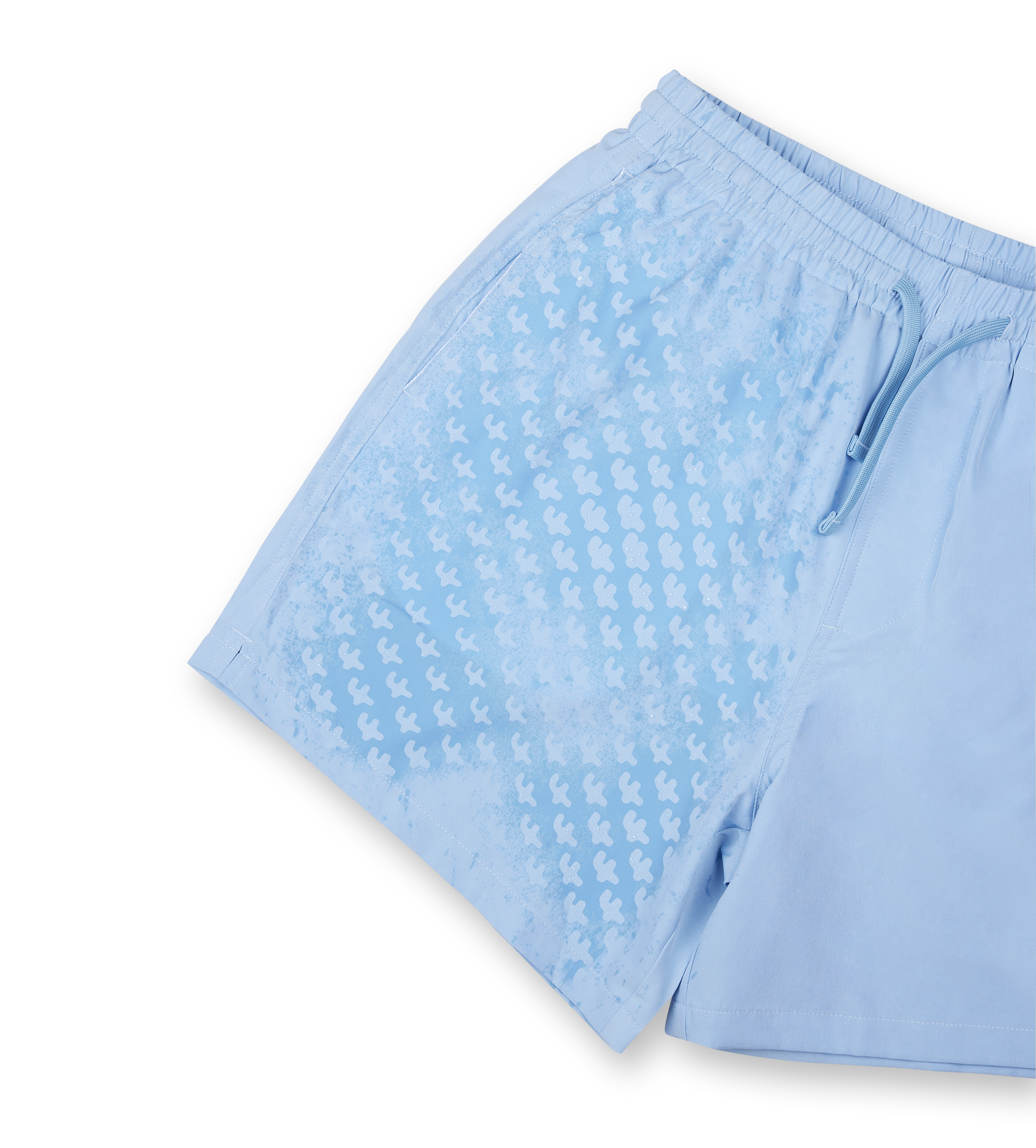 Logo 4AOP Swim Shorts Ice Blue/ White