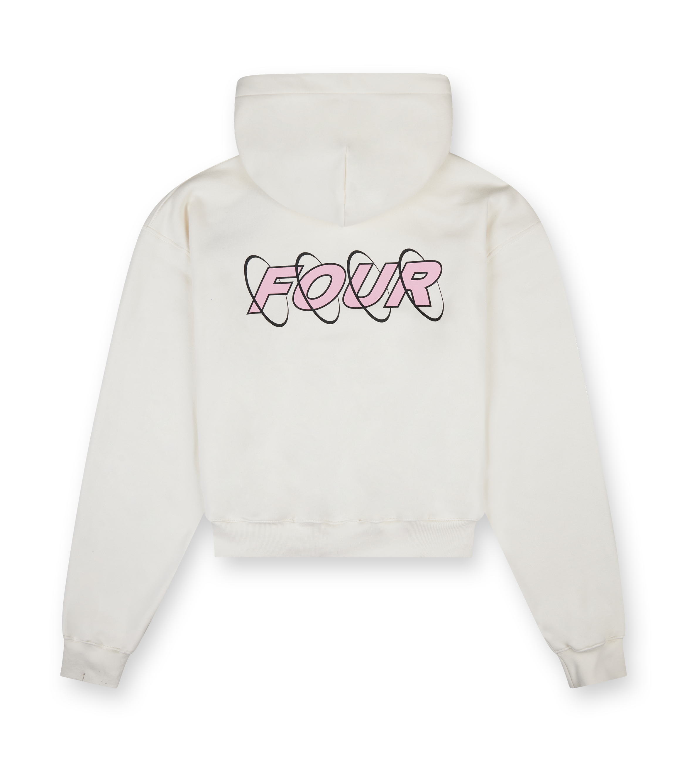 Circles Boxy Zip Up Hoodie Cannoli Cream/ Soft Pink