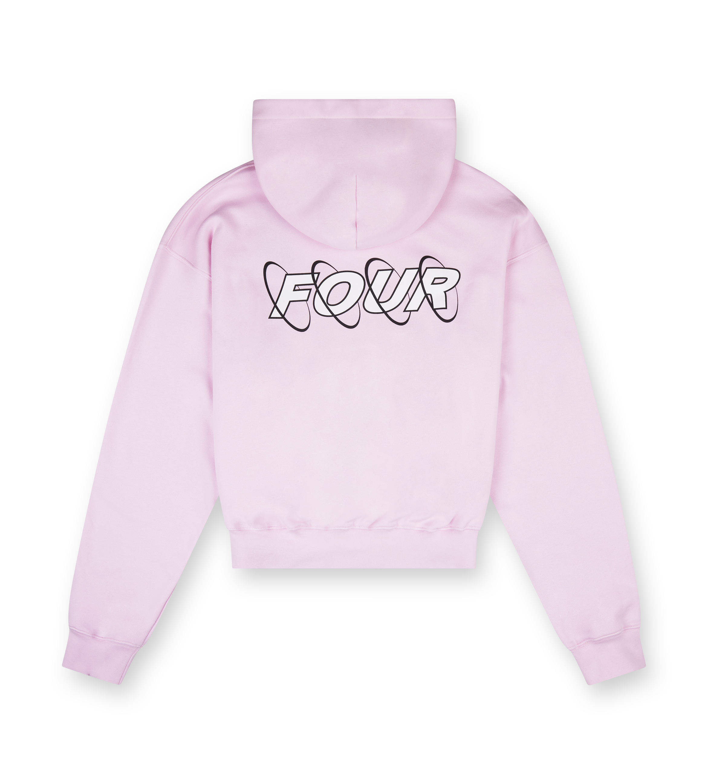 Circles Boxy Zip Up Hoodie Soft Pink/ White