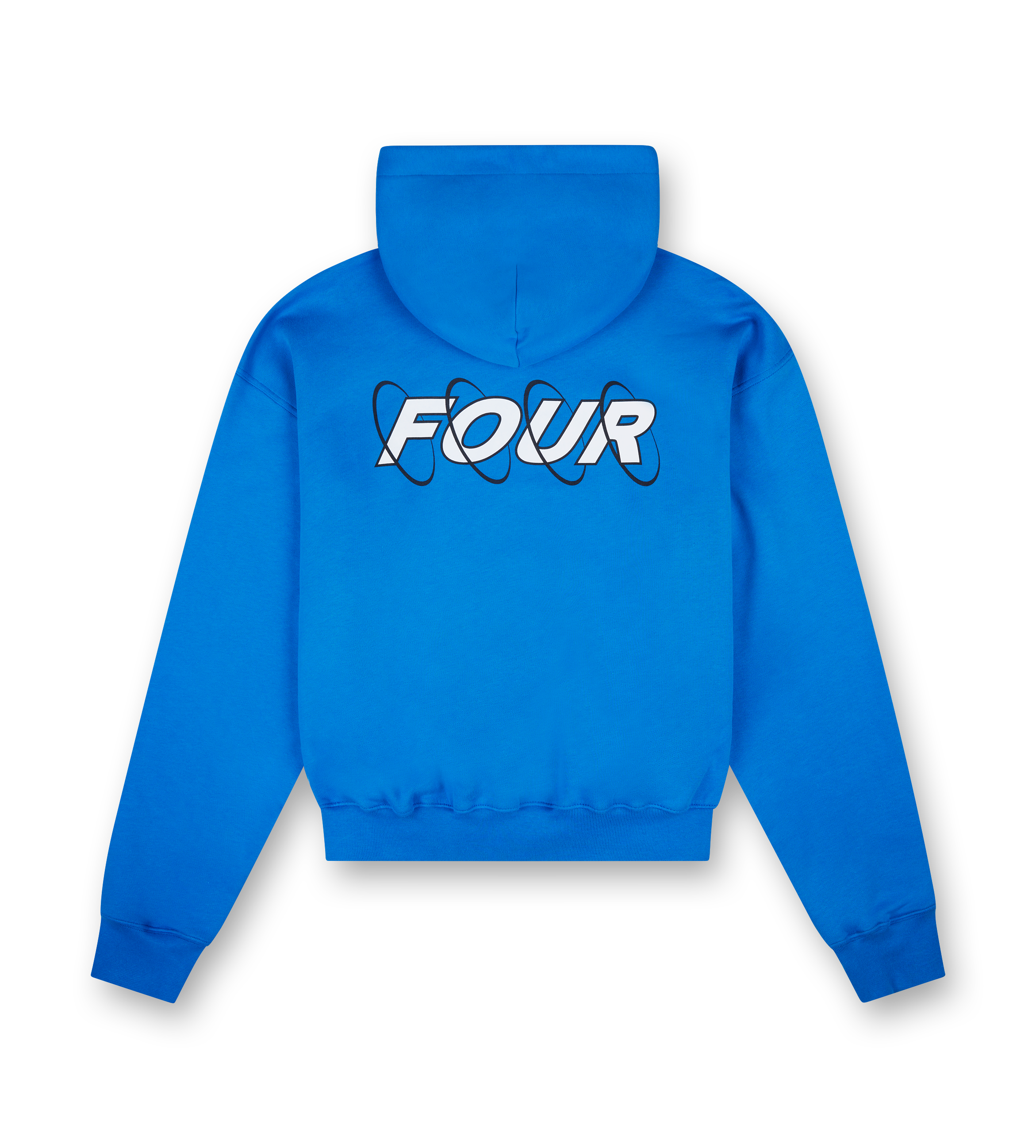 Circles Boxy Zip Up Hoodie Princess Blue/ White