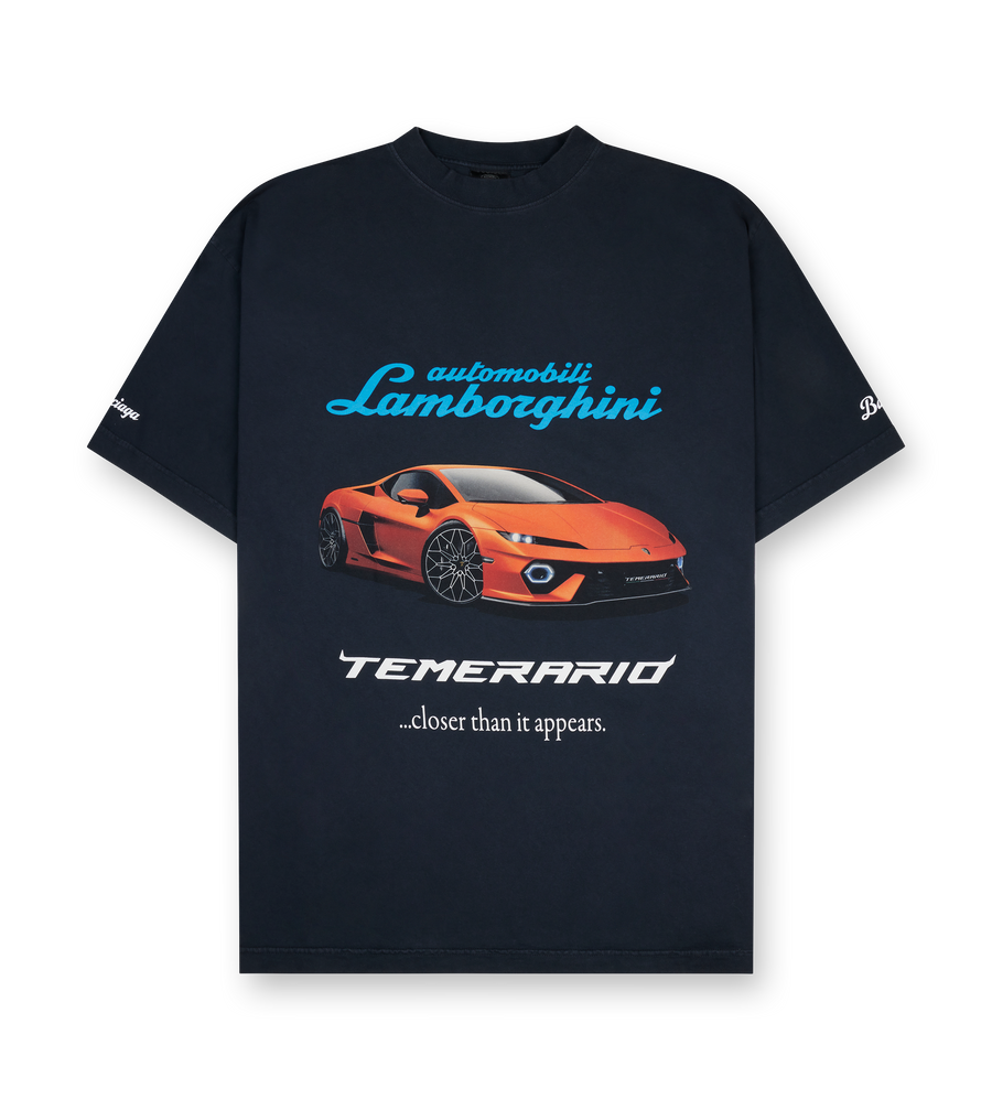 Balenciaga x Automobili Lamborghini Oversized T-Shirt in Black Faded