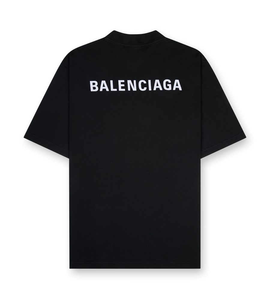 Balenciaga Back T-Shirt Medium Fit in black vintage jersey