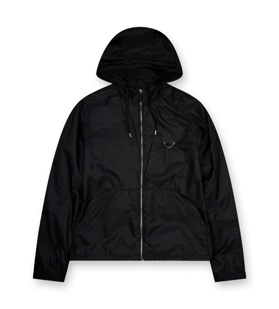 Prada Re-Nylon Hooded Jacket in Black