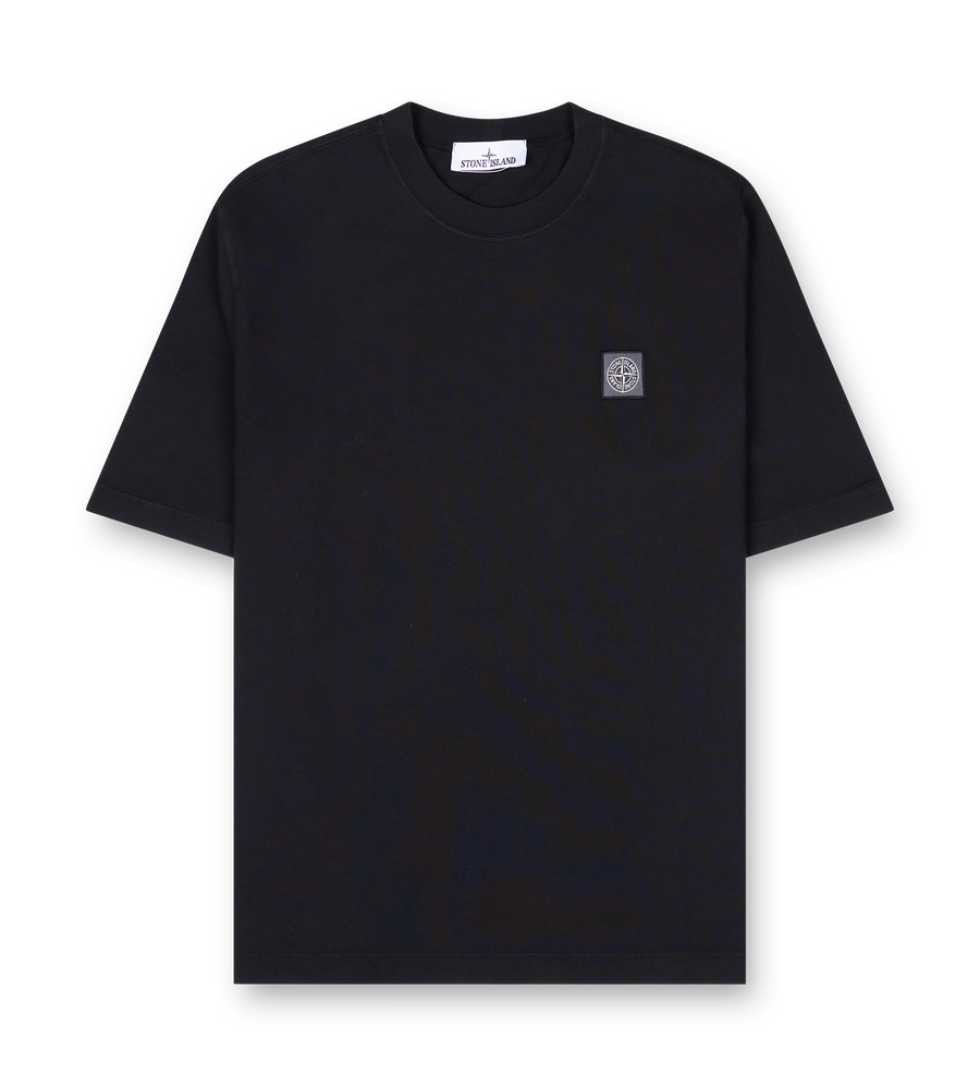 Stone Island Regular-fit short-sleeve T-shirt with Compass patch in Black