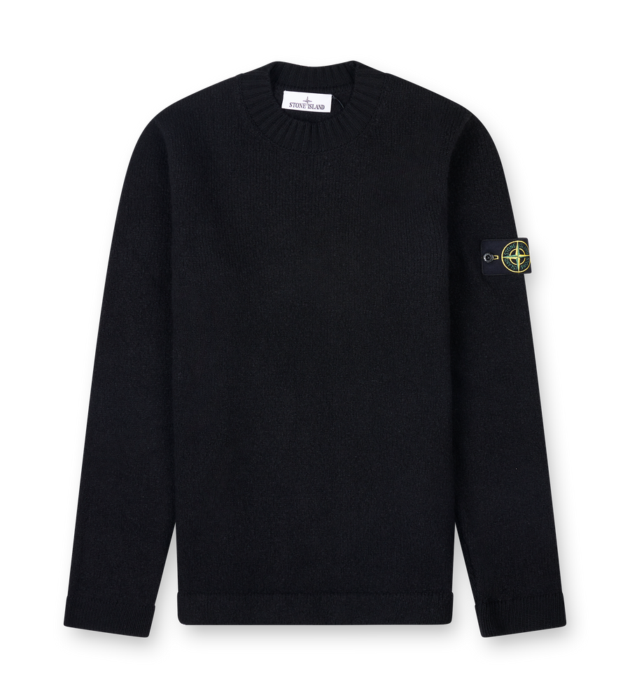 Stone Island Crewneck jumper with brushed texture in Black