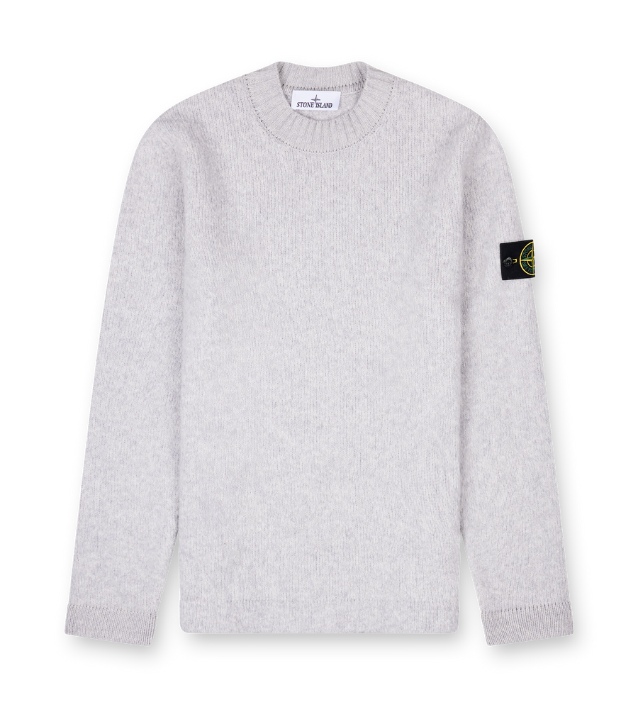 Stone Island Crewneck jumper with brushed texture in Melange Grey
