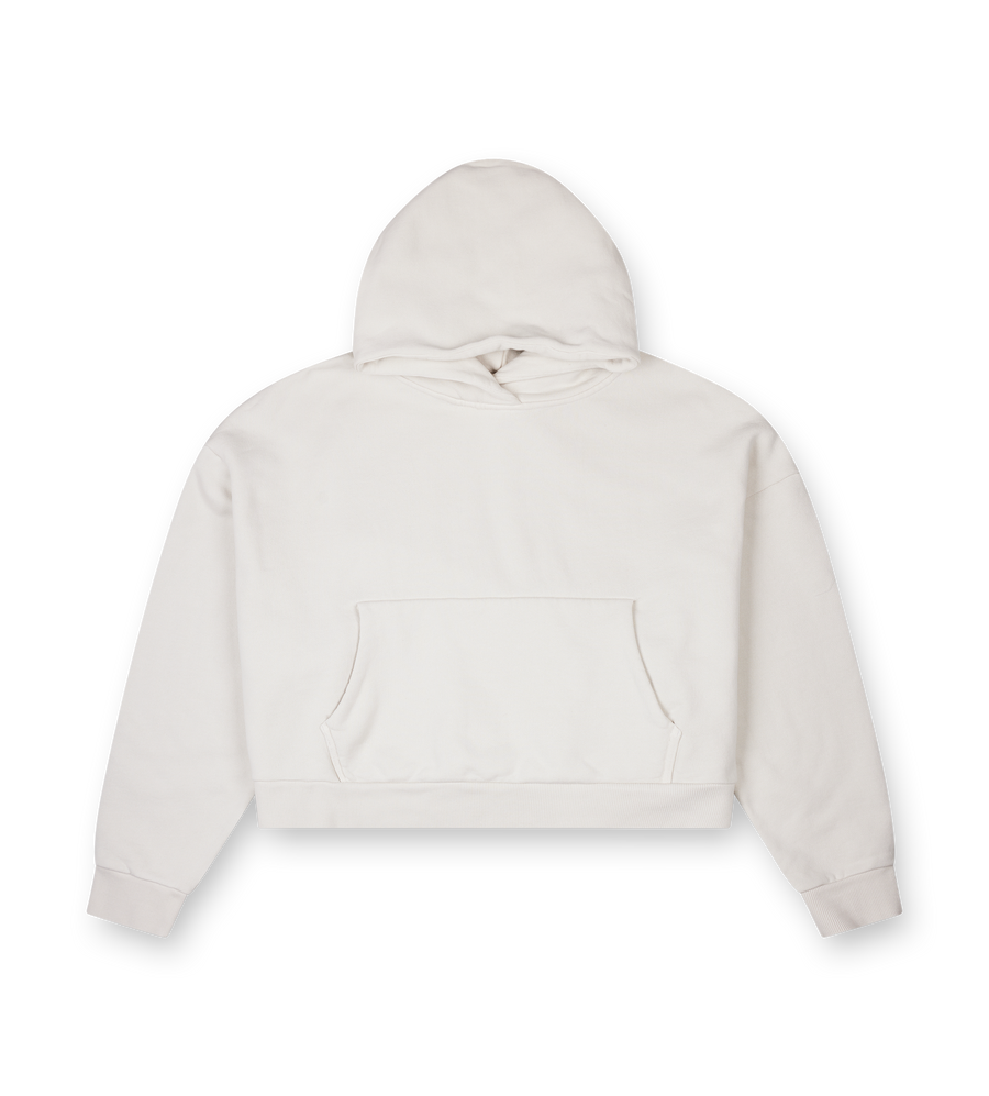 Entire Studios Cropped Hoodie in Rice White