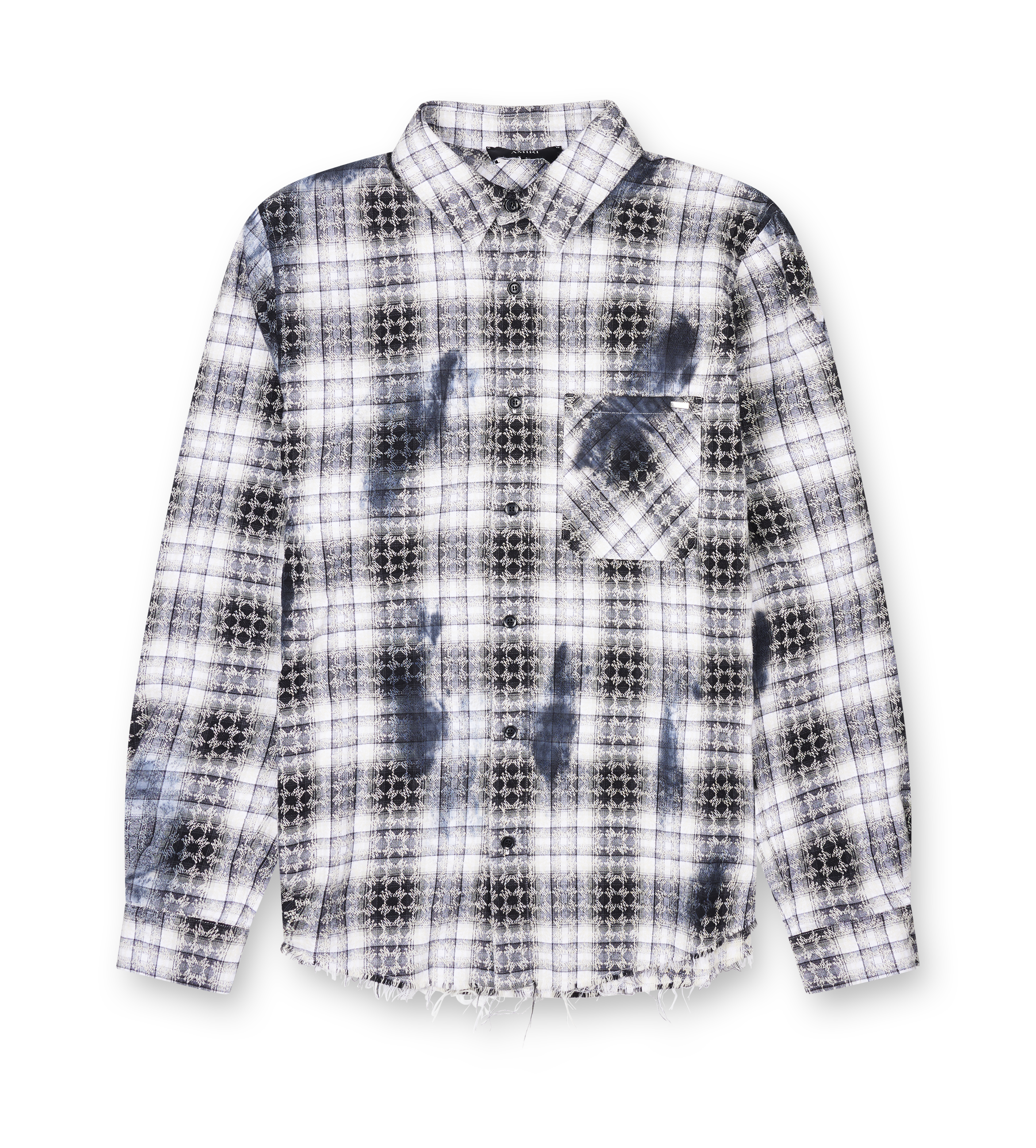 Amiri MA QUAD Bleach Flannel Shirt in Black