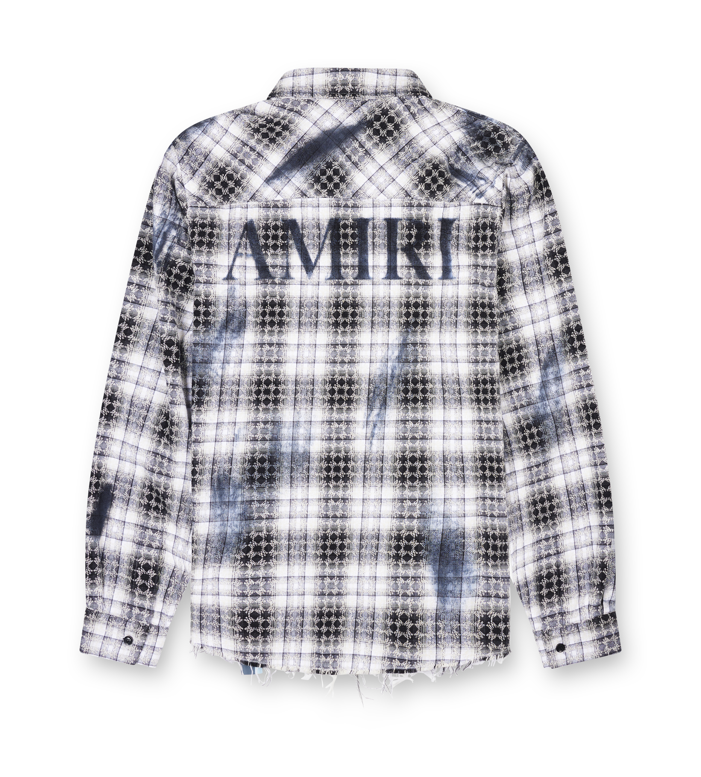 Amiri MA QUAD Bleach Flannel Shirt in Black