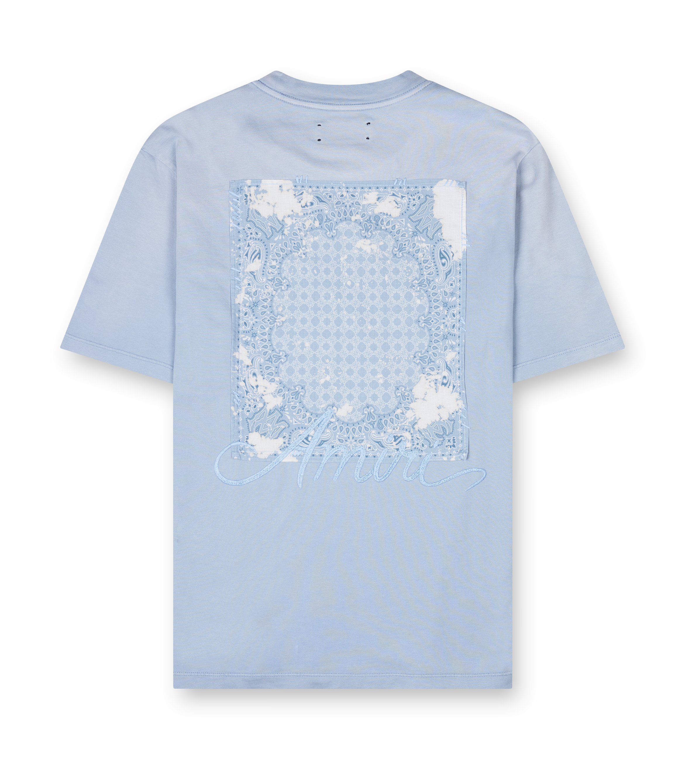 Amiri Bleach Bandana Patch T-shirt in Ashley Blue
