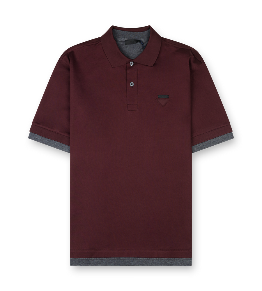 Prada katoenen poloshirt M/C in bordeaux