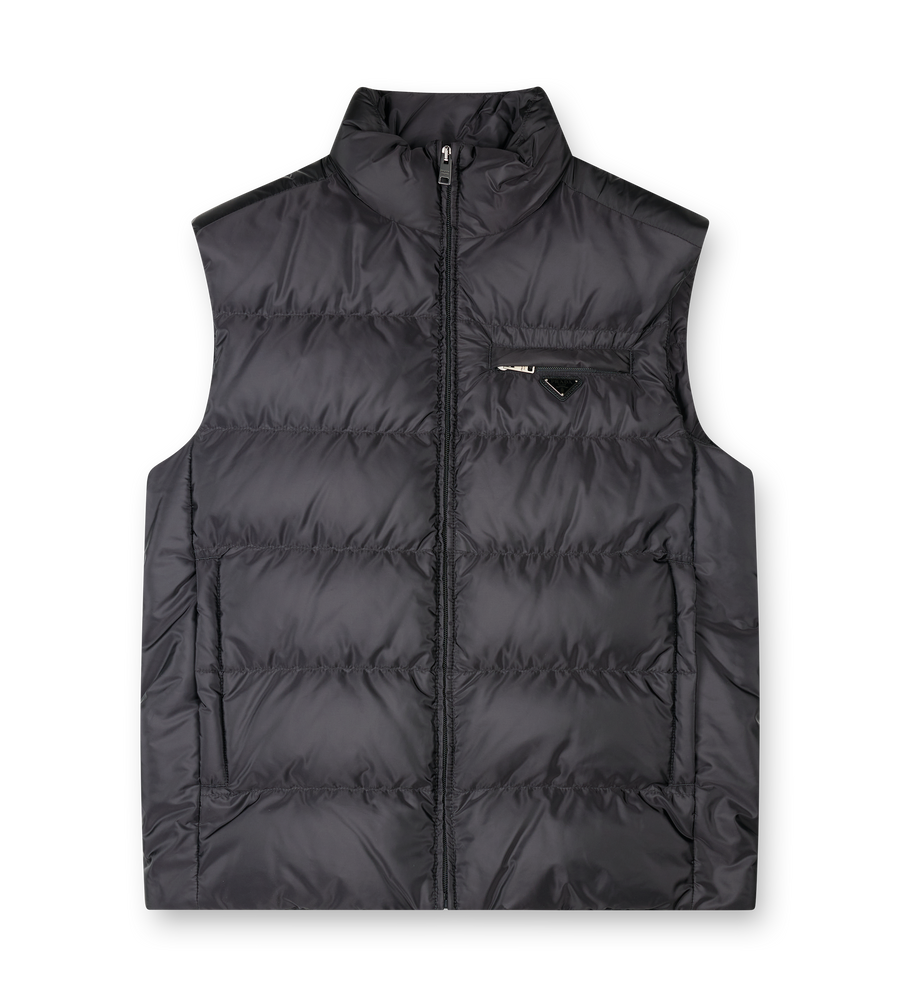 Prada Re-Nylon Padded Down Gilet in Black