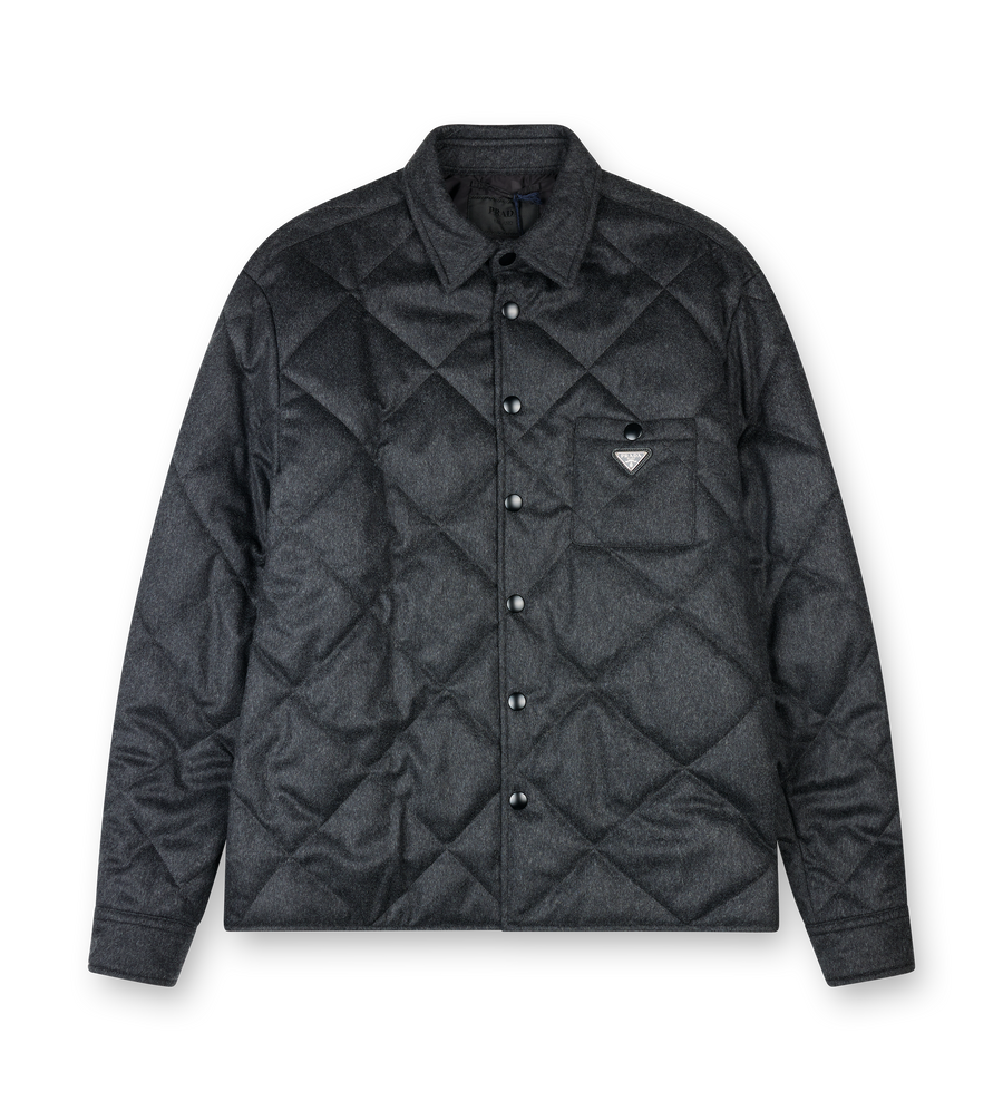 Prada Padded Cashmere Shirt in Anthracite