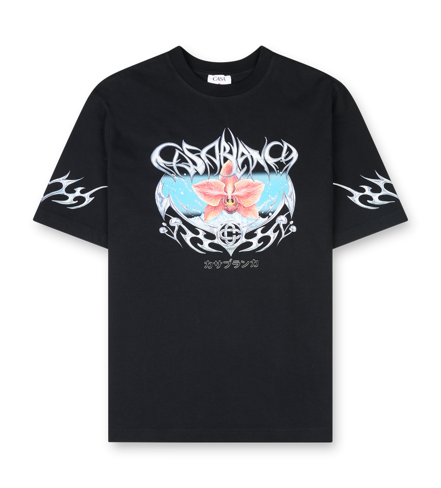Casablanca Blades Printed Oversized T-Shirt in Black