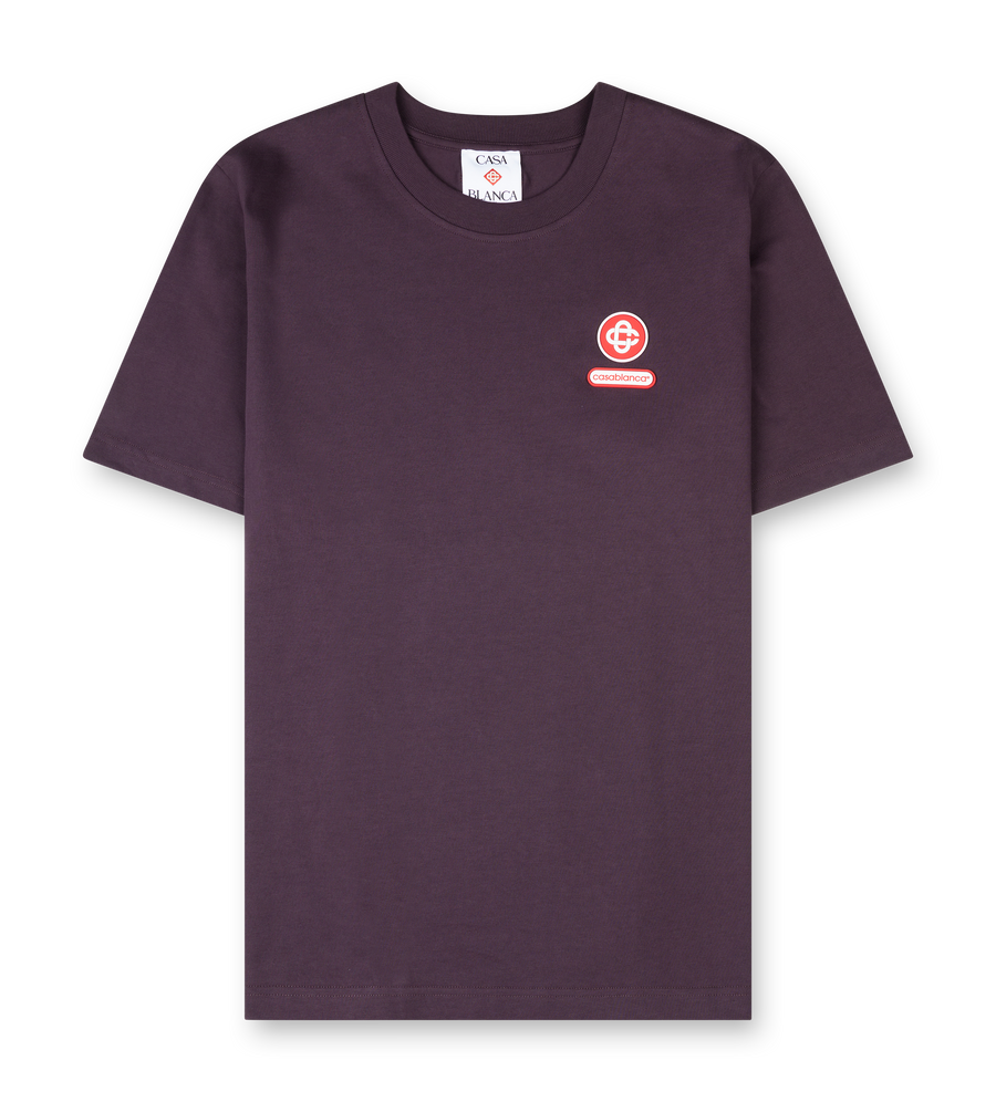 Casablanca Printed Logo T-Shirt in Aubergine