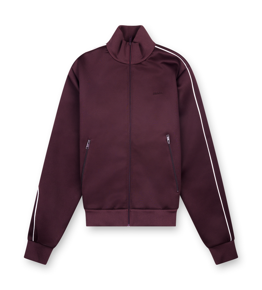 Prada Track Vest with Zip Pockets in Burgundy
