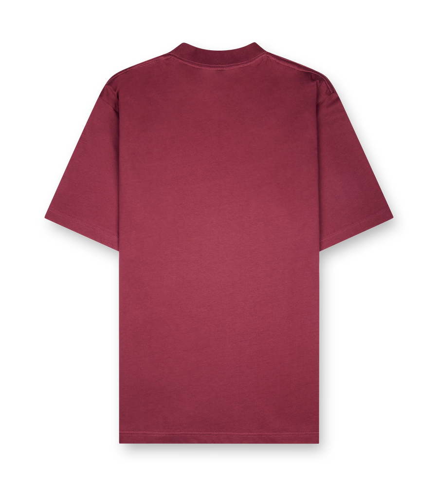 Balenciaga Cotton Nano BB T-Shirt in Bordeaux