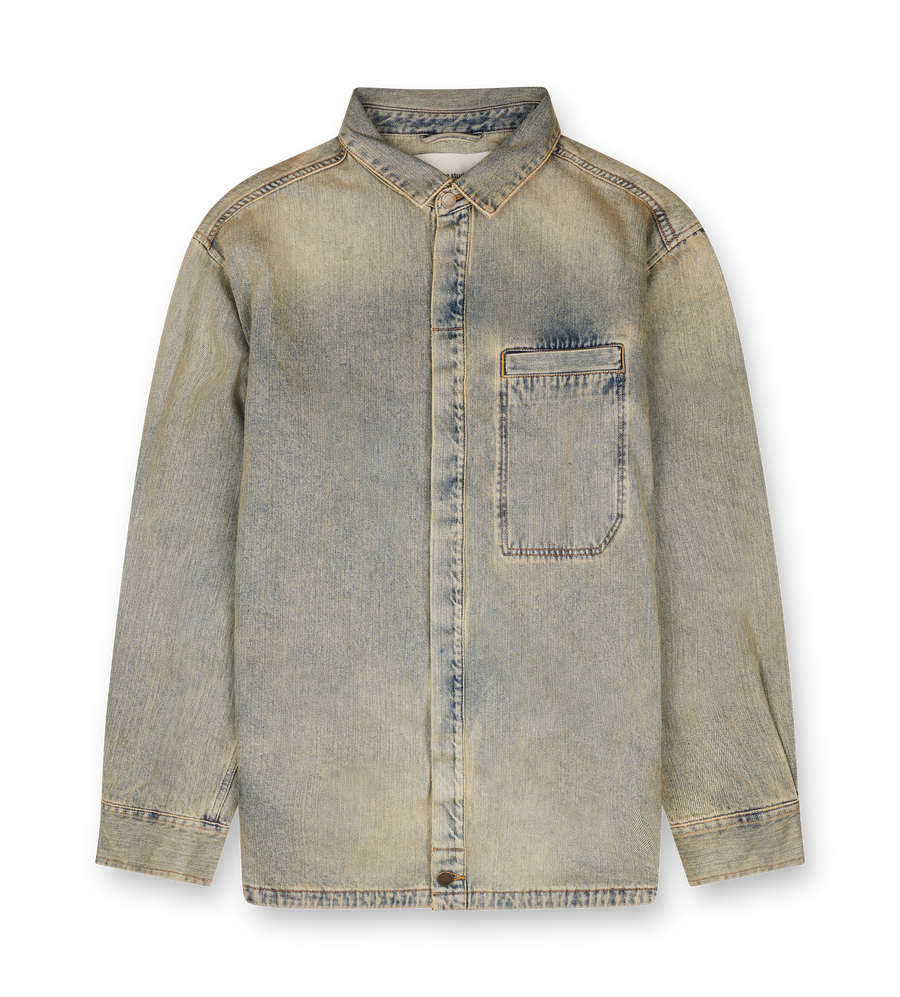 Entire Studios Herculean Surface Wave Selvedge Denim Shirt