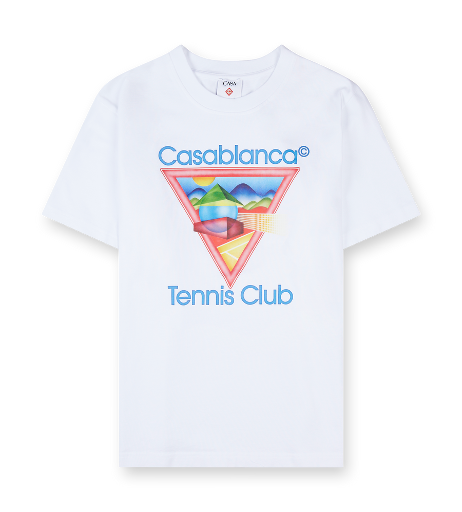 Casablanca Tennis Club Icon Organic Cotton T-Shirt in White