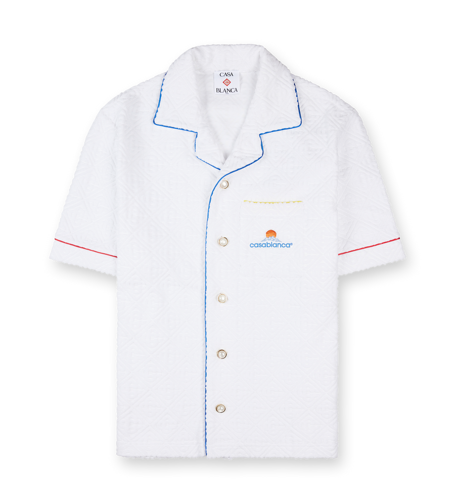 Casablanca Monogram Towelling Shirt in Bright White