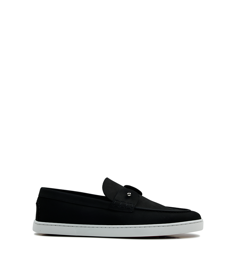 Chambeliboat Boat Loafers - Reversed nubuck leather in Black