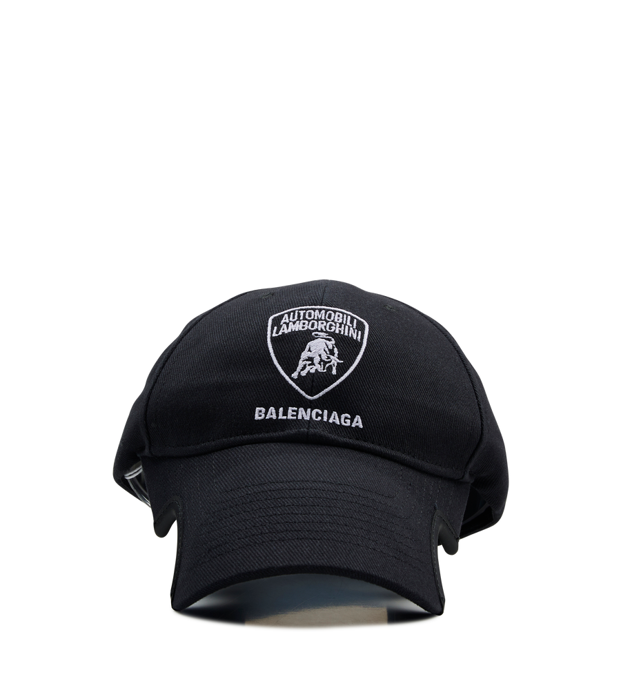 Balenciaga I Automobili Lamborghini Cap in black cotton drill