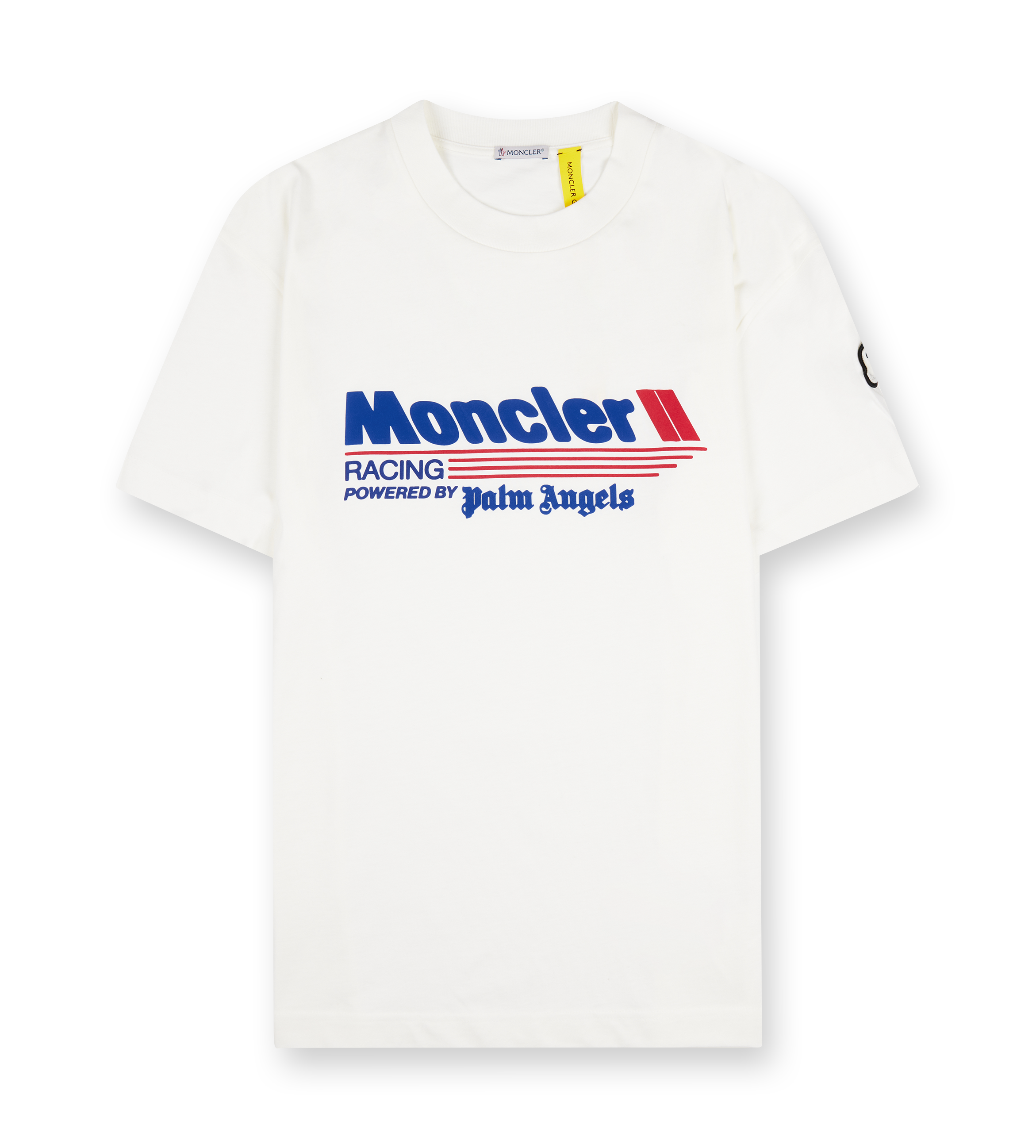Moncler x Palm Angels Racing Logo Cotton T shirt White FOUR Amsterdam
